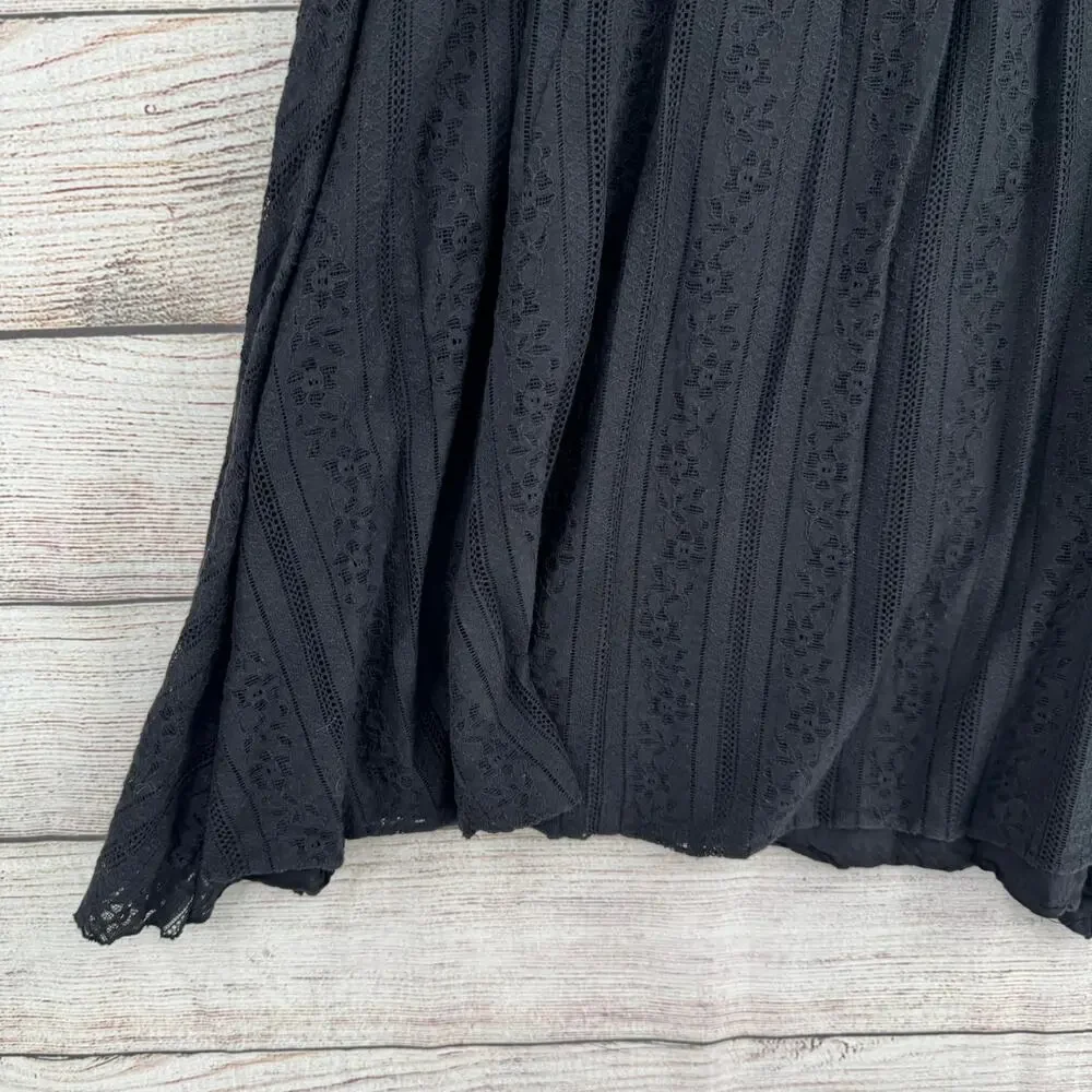 Free People Lace Mini Dress Womens Small Black‎ Sleeveless Back Zip
